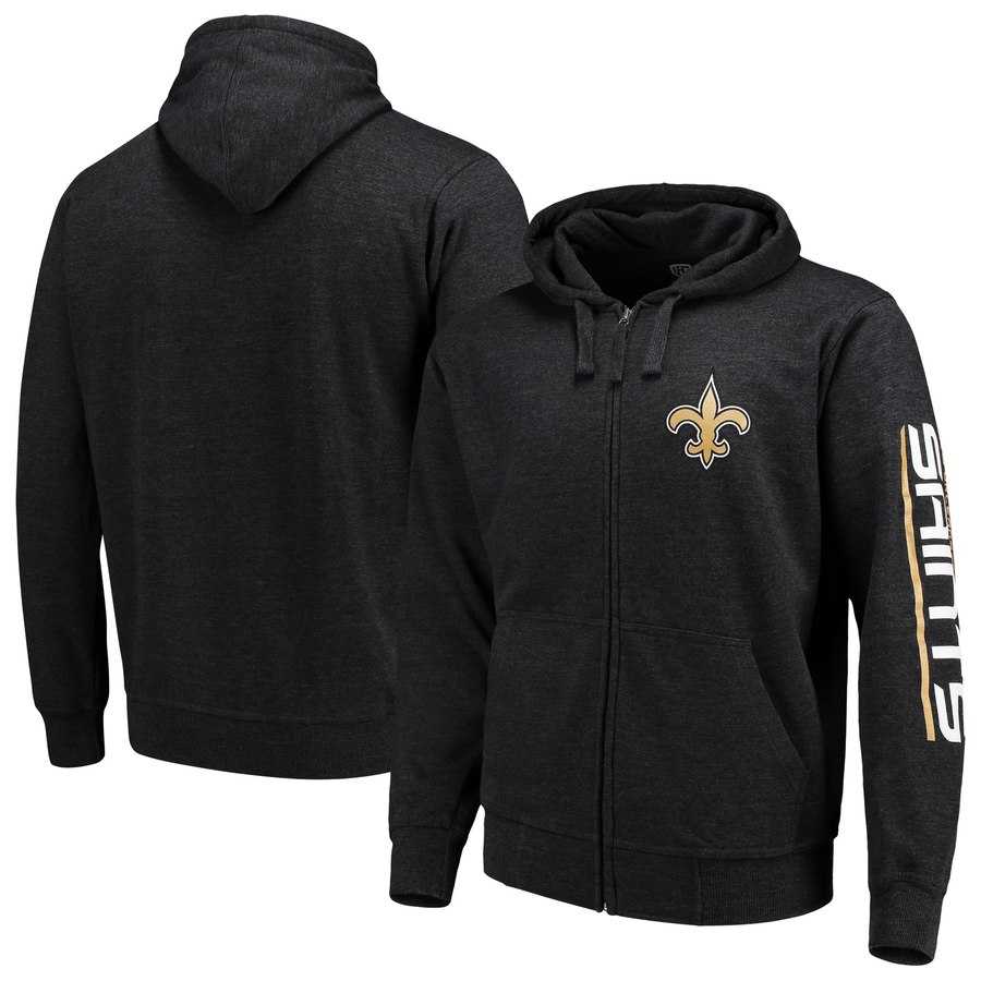 Men's New Orleans Saints G III Sports by Carl Banks Post Route Full Zip Hoodie Charcoal,We sell and wholesale Men's New Orleans Saints G III Sports by Carl Banks Post Route Full Zip Hoodie Charcoal on line form chian!